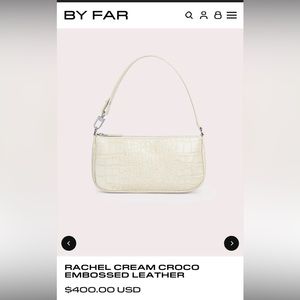 RACHEL CREAM CROCO
EMBOSSED LEATHER BAG/ WITH TAGS